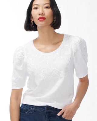 Floral Embroidery Tee
