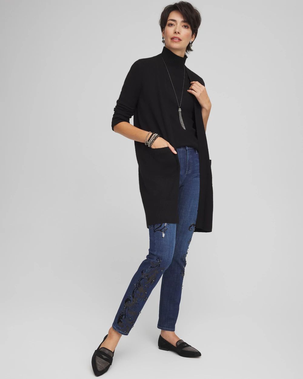 Cashmere Duster Cardigan click to view larger image.