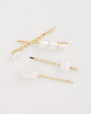Goldtone Pearlescent Hair Pins click to view larger image.
