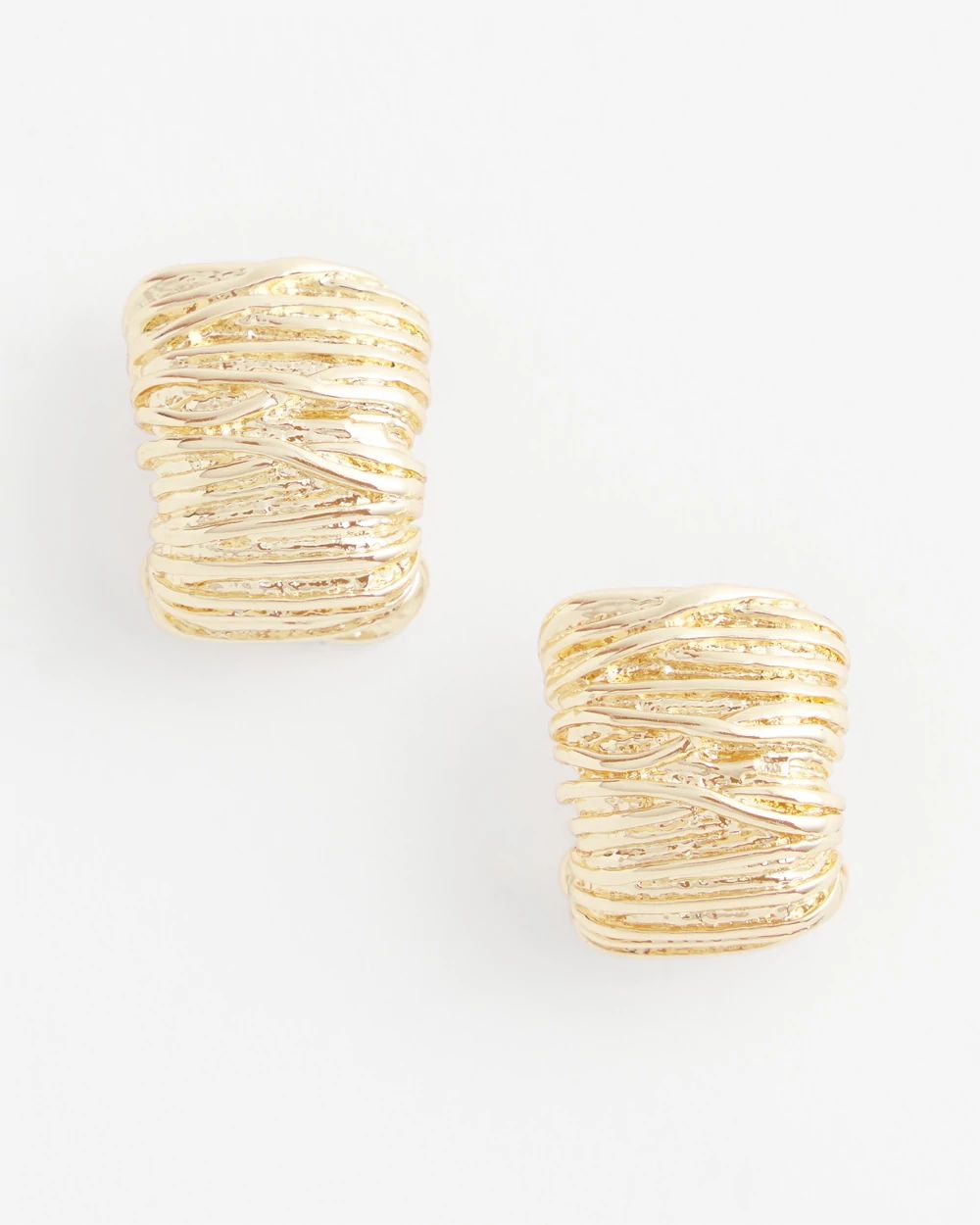 No Droop® Crinkled Huggie Hoop Earrings