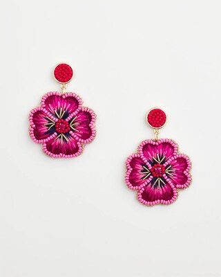 Thread Wrapped Flower Earrings