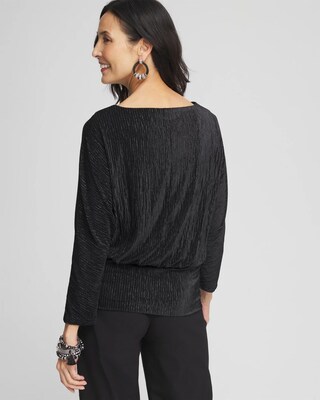 Crinkle Velvet Banded Hem Top click to view larger image.