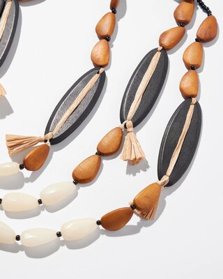 Wood Bead Multistrand Necklace