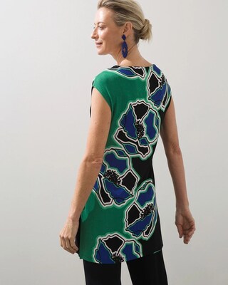 Travelers Placed Floral Cap Sleeve Tunic