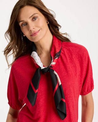 Polka Dot Floral Square Scarf click to view larger image.