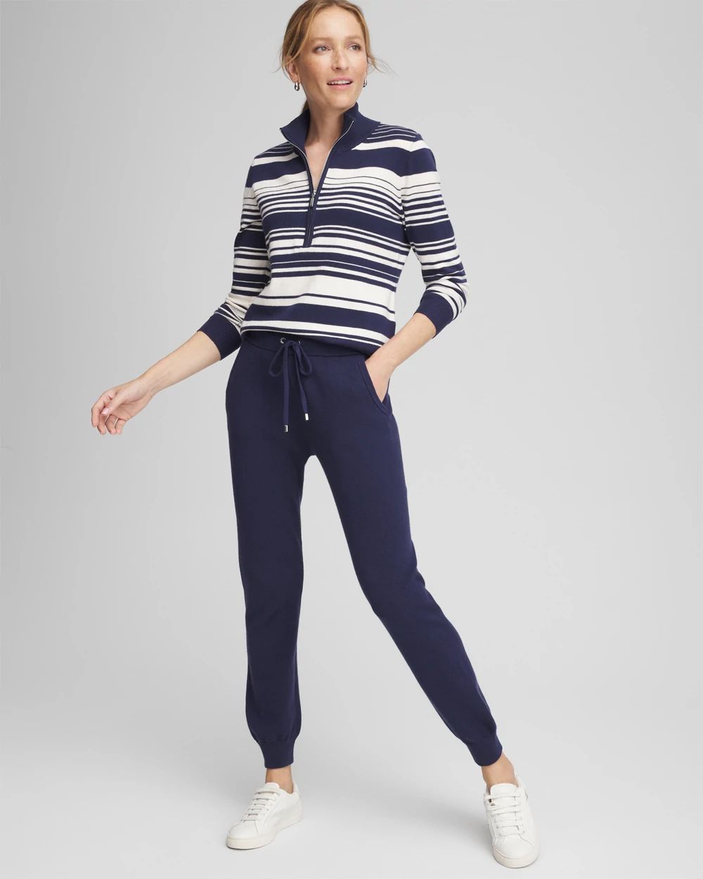 Zenergy® Luxe Cashmere-Blend Half Zip Top click to view larger image.