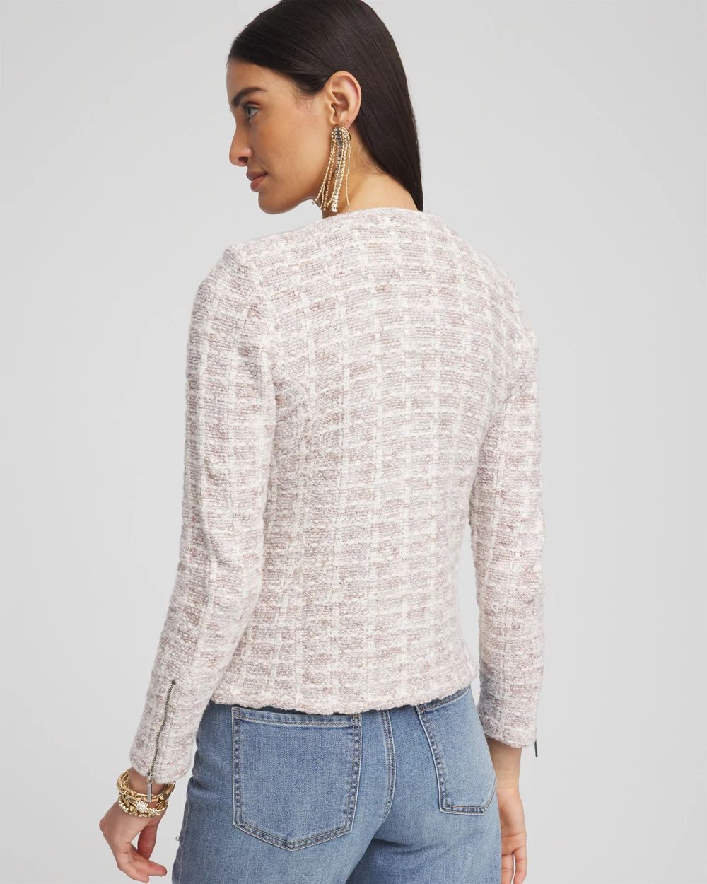 Tweed Moto Cardigan