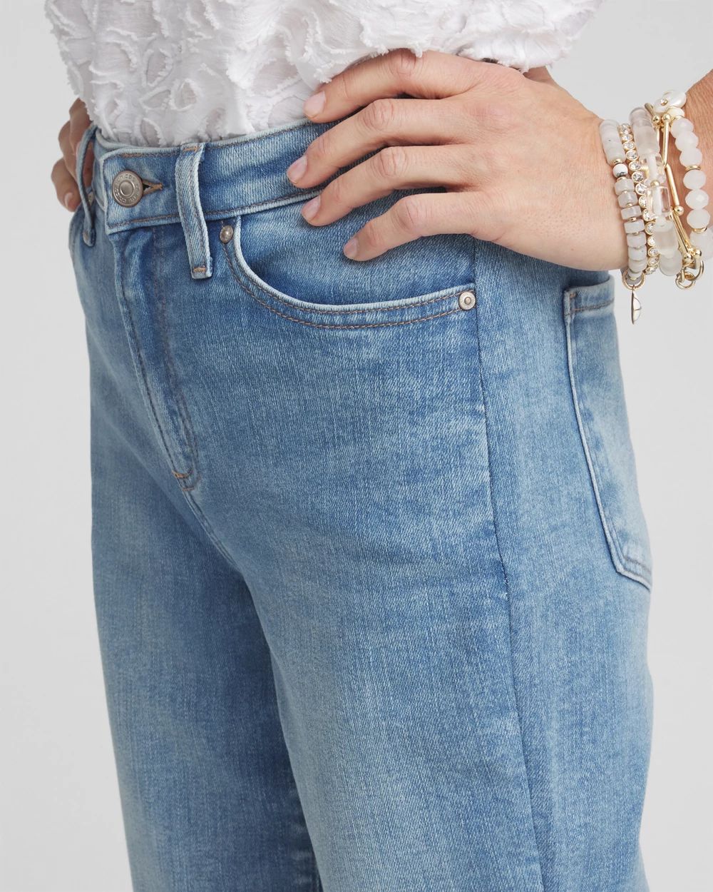 High Rise Straight Cropped Denim