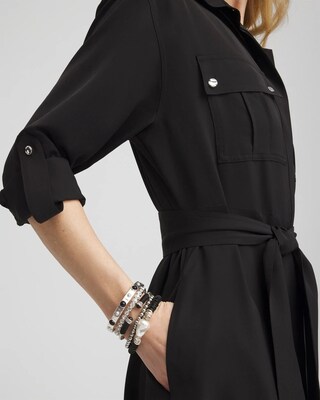 Twill Belted Midi Shirtdress click to view larger image.
