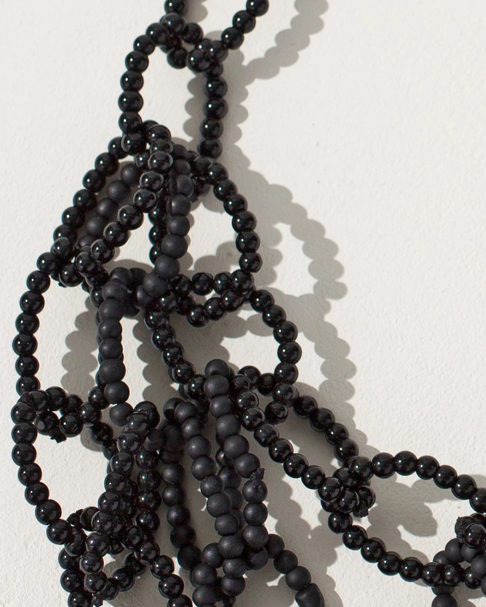 Black Beaded Multistrand Necklace