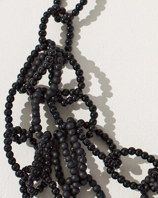 Black Beaded Multistrand Necklace