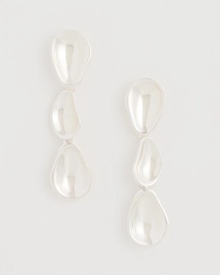 Silvertone Linear Drop Earrings