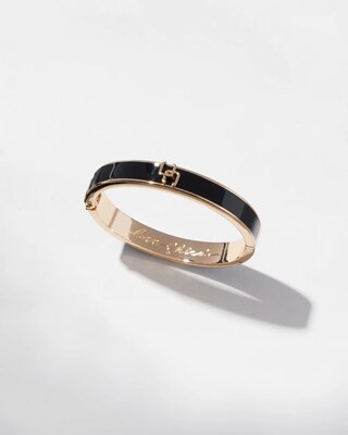 Black & Gold Tone Hinge Bracelet
