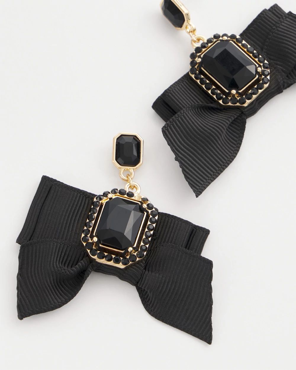 No Droop® Black Bow Earrings