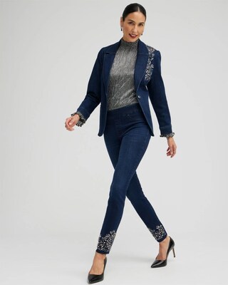 Jeweled Hem Pull-on Jeggings