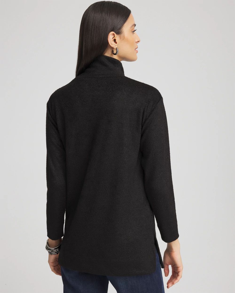 Cozy Mock Neck Jacquard Tunic
