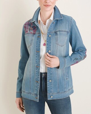 Floral-Print Denim Jacket