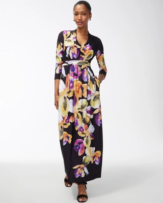 Pleat Front Floral Maxi Dress