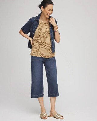 Sleeveless Ruffle-Appliqué Tank Top click to view larger image.
