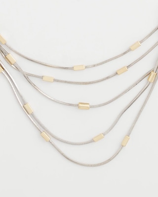 Mixed Metal Multi-Strand Necklace click to view larger image.