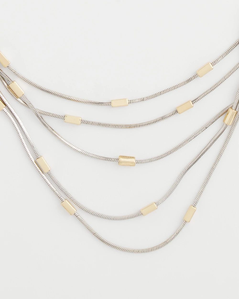 Mixed Metal Multi-Strand Necklace click to view larger image.