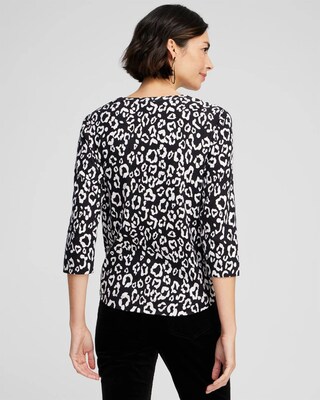 Animal Print 3/4 Sleeve Tee