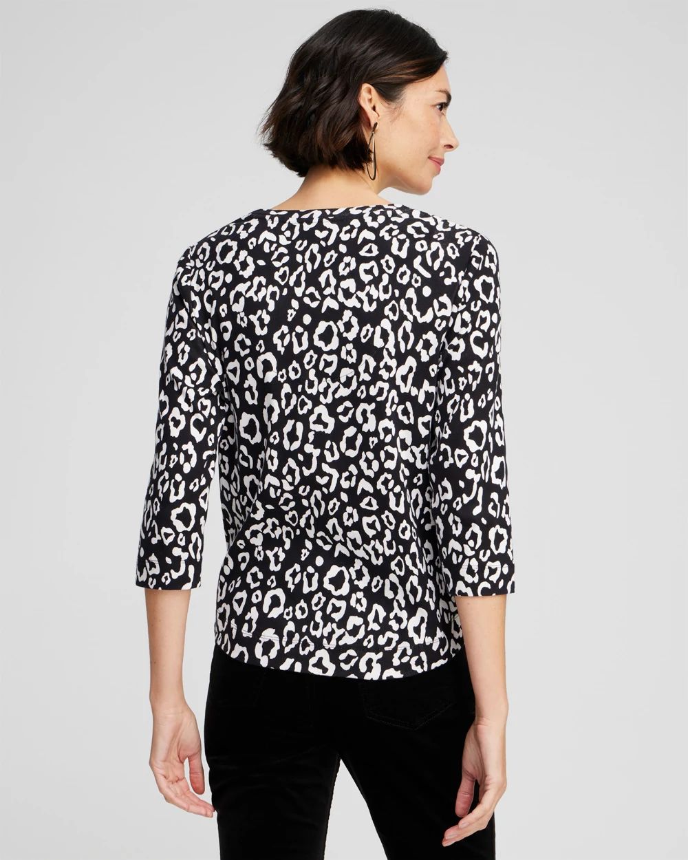 Animal Print 3/4 Sleeve Tee