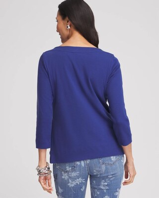 3/4 Sleeve Bateau Neck Tee click to view larger image.