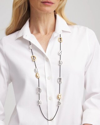 Mixed-Metal Charm Necklace