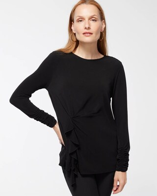 Black Label Drape Front Tunic