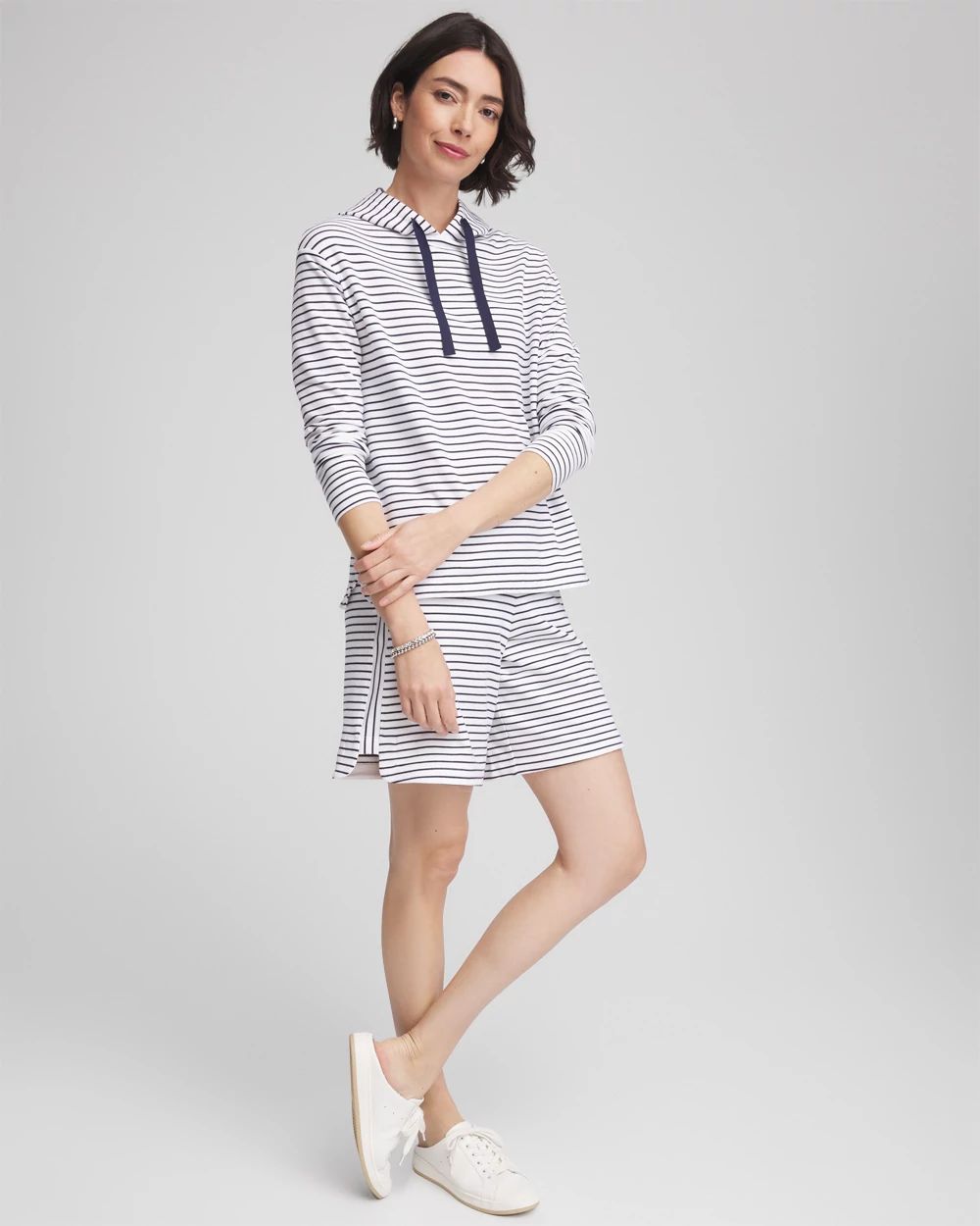 Zenergy® French Terry Cotton Striped Hoodie