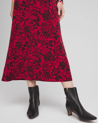 Swirl Print Long-Sleeve Maxi Dress