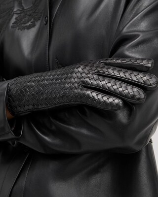 Leather Basketweave Gloves