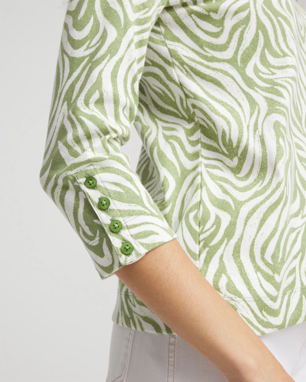 Pima Button Sleeve Tee click to view larger image.