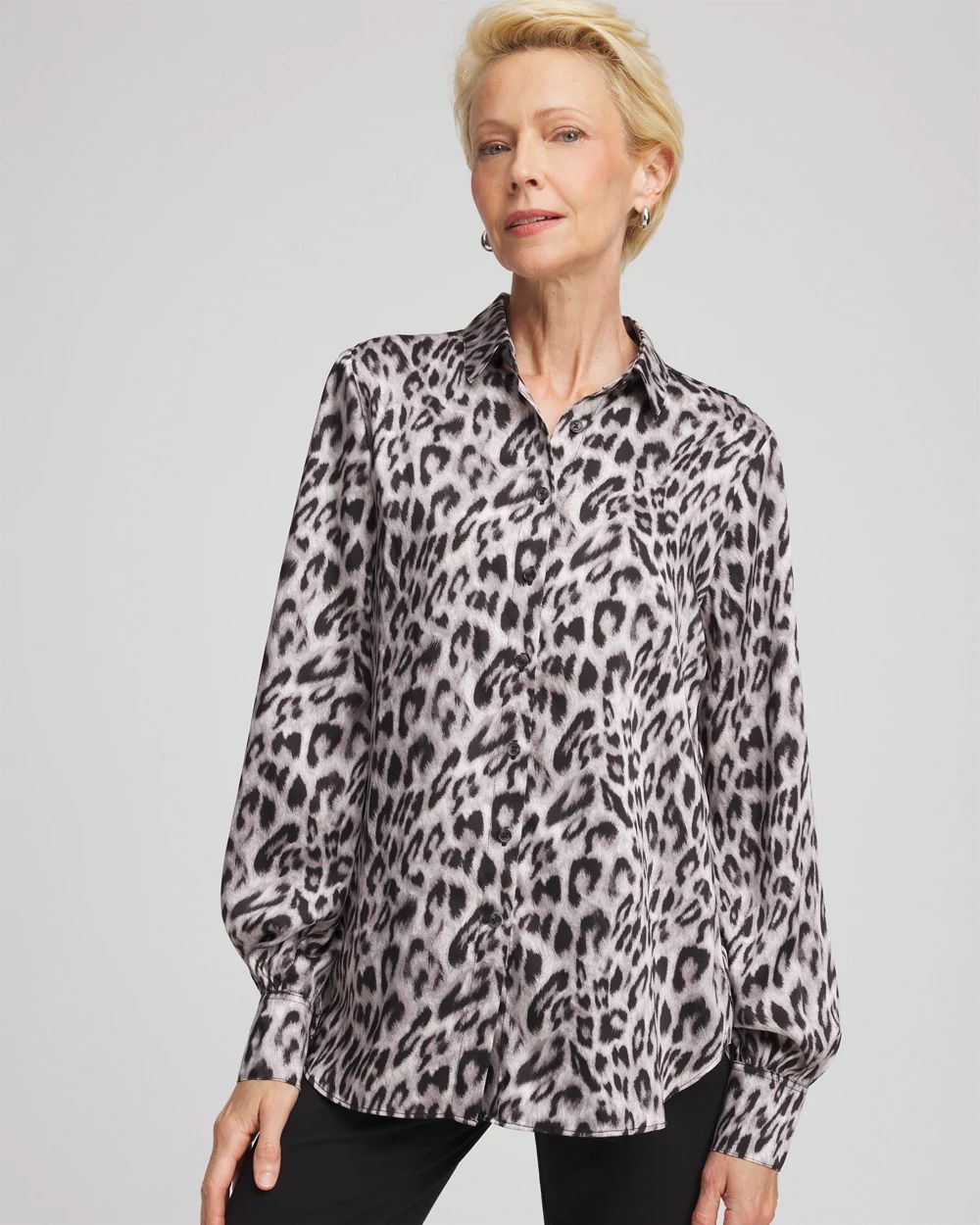 Faux Silk Snowy Animal Shirt