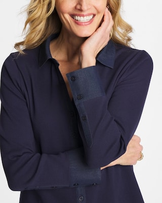 Collared Rib Mix Henley click to view larger image.