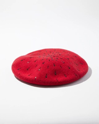 Cashmere Blend Rhinestone Beret
