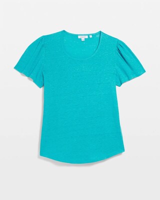 Linen Flutter Sleeve Tee click to view larger image.