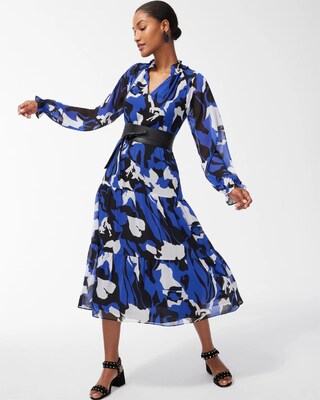 Chiffon Floral Midi Dress