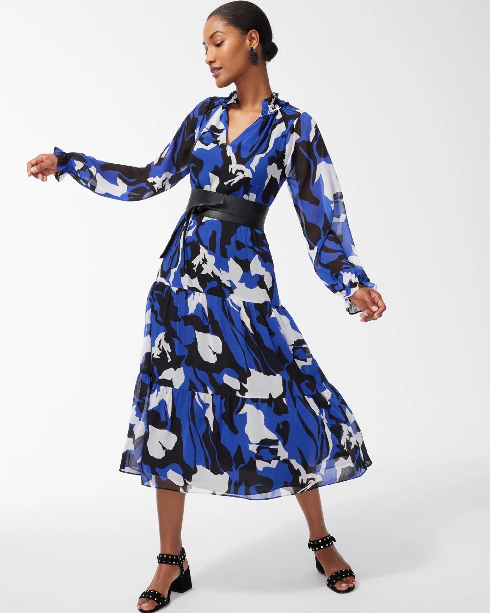 Chiffon Floral Midi Dress