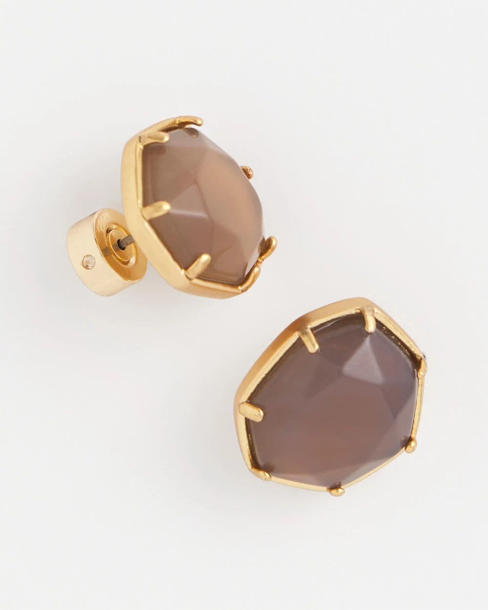 Agate Stone Stud Earrings click to view larger image.