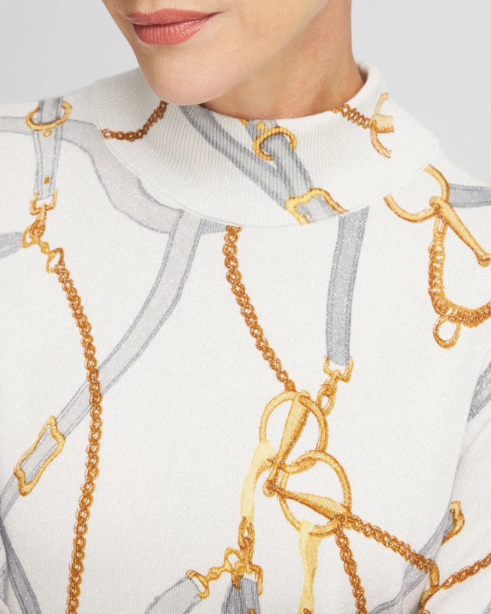 Shimmer Mockneck Pullover Sweater click to view larger image.