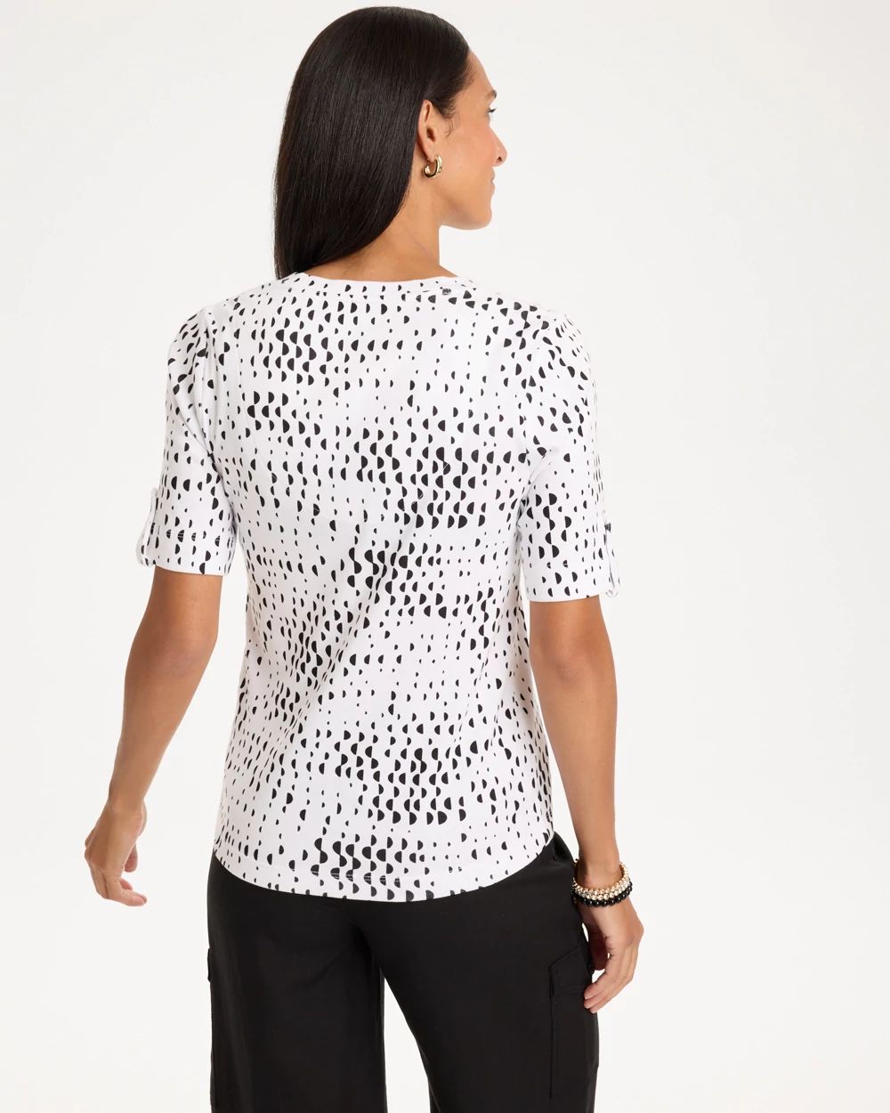 Geo Print Pima V-Neck Tee click to view larger image.