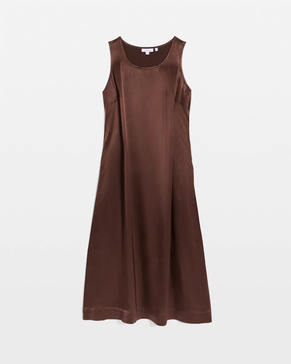 Faux Satin Sleeveless Dress click to view larger image.
