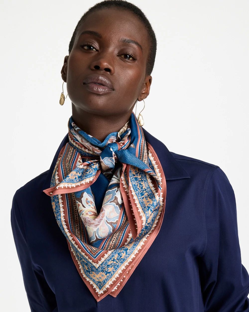 Floral Double-Sided Square Scarf click to view larger image.