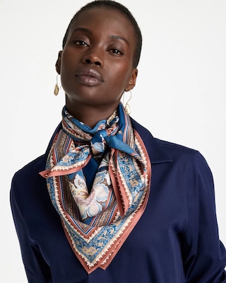 Floral Double-Sided Square Scarf click to view larger image.