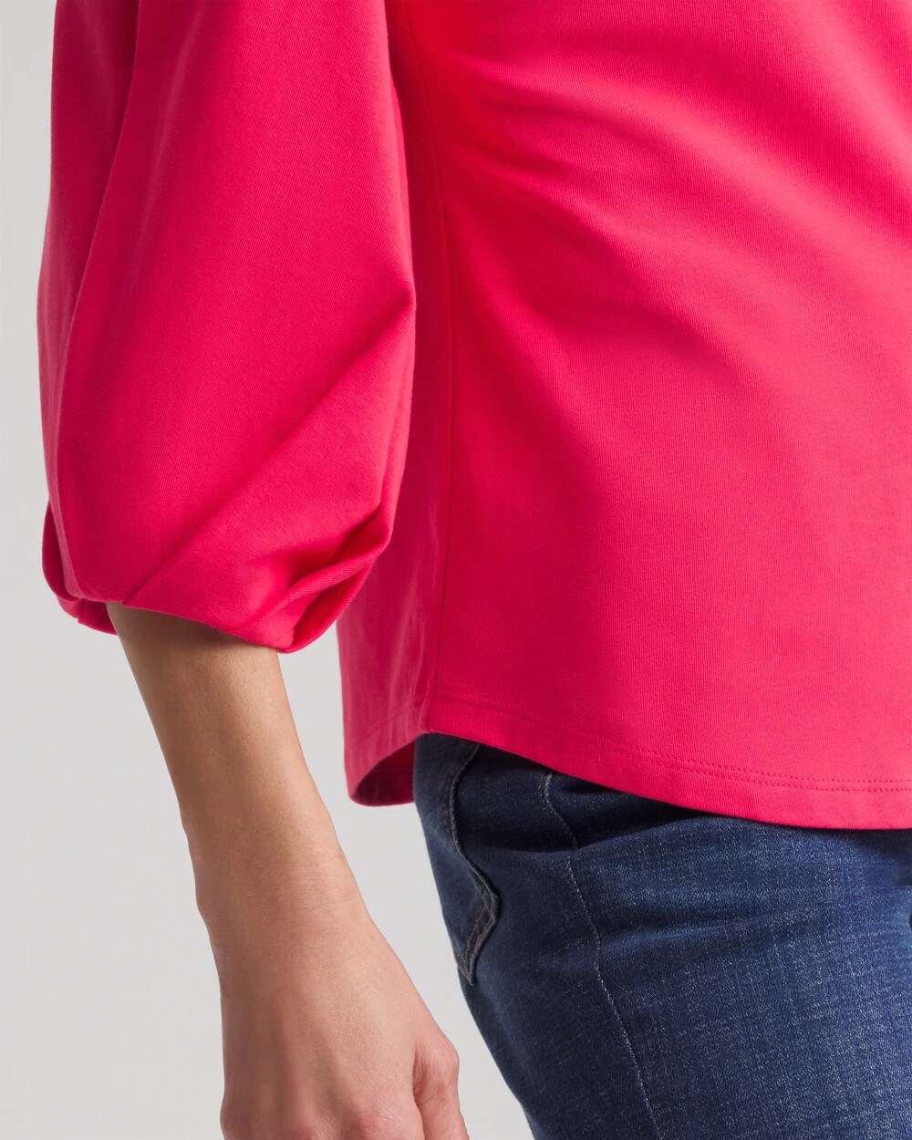 Cotton Tuck Sleeve Tee