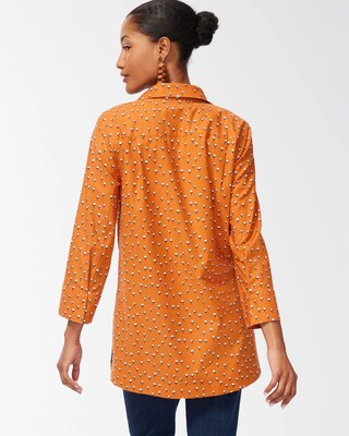 No Iron Stretch Floral 3/4 Sleeve Tunic
