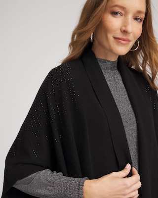 Embellished Shawl Collar Ruana click to view larger image.