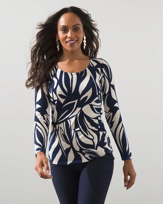Spun Rayon Petal Print Sweater